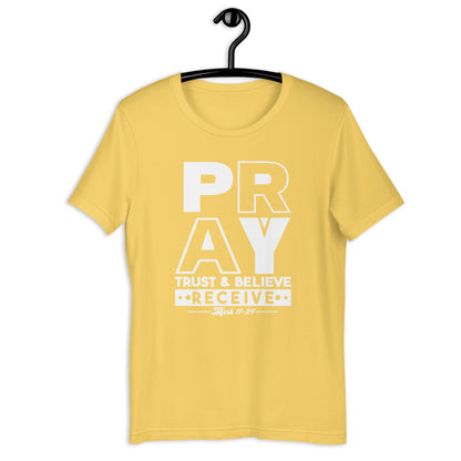 Pray Trust Believe Receive T-Shirt Various Colors